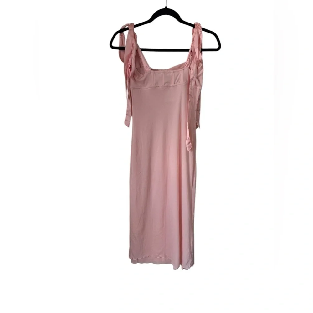 NWT Free People Got Glam Mesh Tie Shoulder Midi Slip Dress Size Small